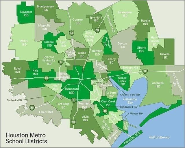 Houston district kaart
