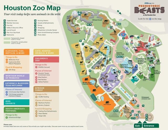 Houston dierentuin park plattegrond